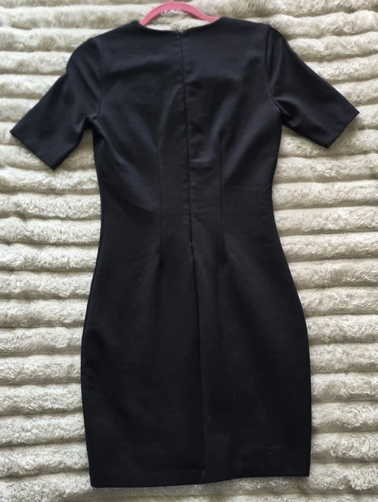 White House Black Market Black Short-Sleeve Sheath Dress - Picture 4 of 5